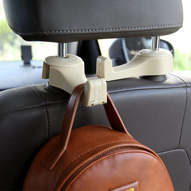 2 in 1 Car Headrest Hook with Phone Holder Seat Back Hanger Holder Hook Universal Mount Storage Multifunction Clips Organizer