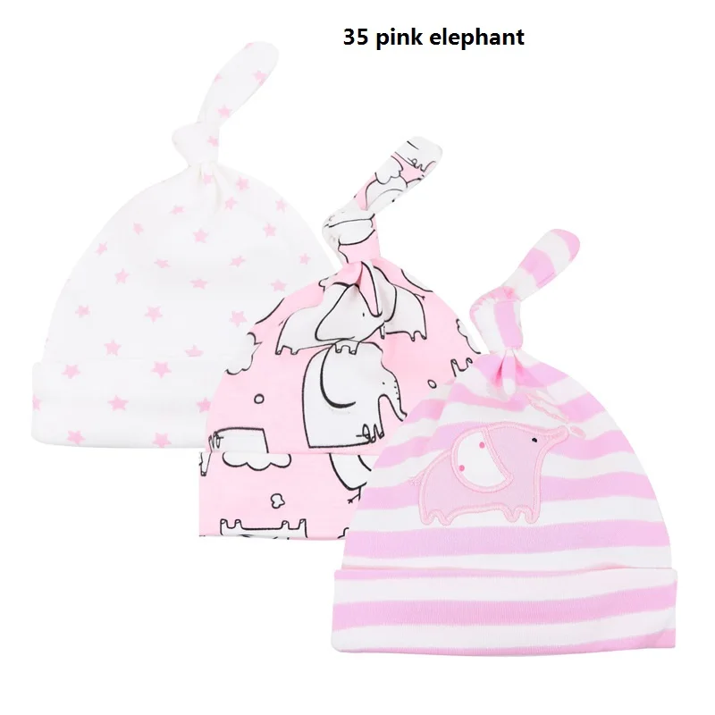 3pcs Per Lot Baby Hats 100% Cotton Printed Baby Hats & Caps For 0-6 Months Newborn Baby Accessories Dropshipping KF268