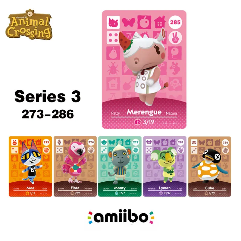 285 меренге мини карту Amiibo NFC карт работают для ns игр серии 1/2/3/4 животных