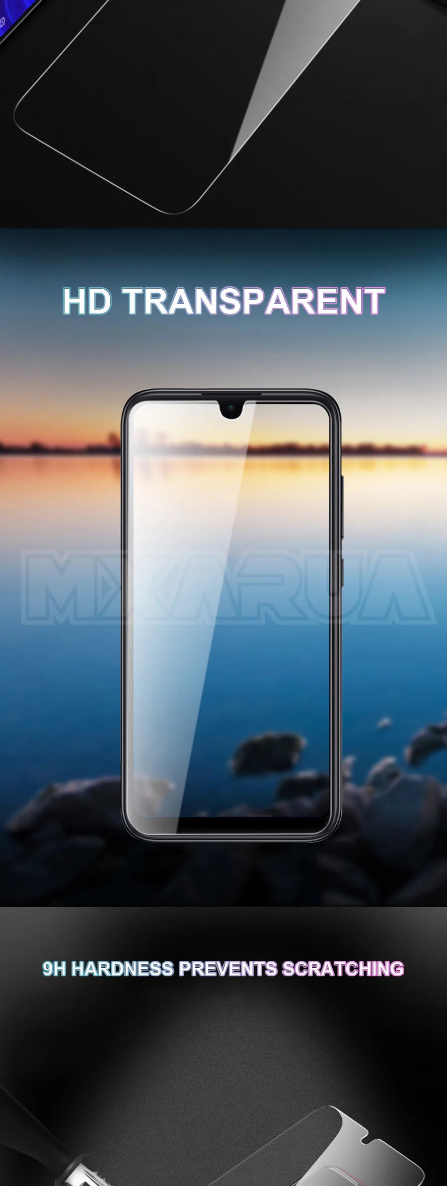 Закаленное стекло 9H для Xiaomi Redmi Note 8 7 6 Pro, Защитное стекло для экрана Redmi 7 7A 6 Pro 6A S2 K20, стеклянная пленка