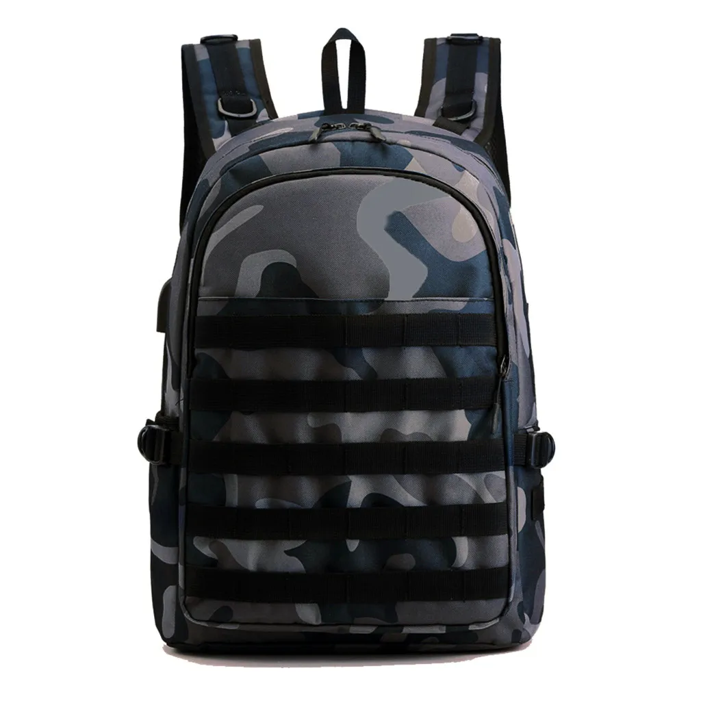 Рюкзак для мужчин, школьная сумка Mochila Pubg, Battlefield infants, камуфляжный рюкзак для путешествий, холст, Usb разъем для наушников, рюкзак#6