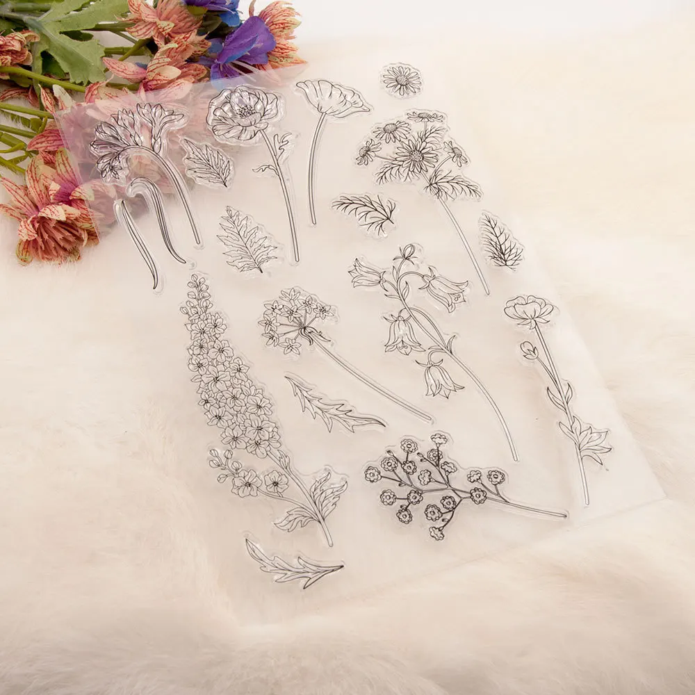 Flower Dandelion Clear Stamps DIY Scrapbooking Craft Supplies Rubber Silicon Seals Card Photo Album Hobby ink pad Stamping