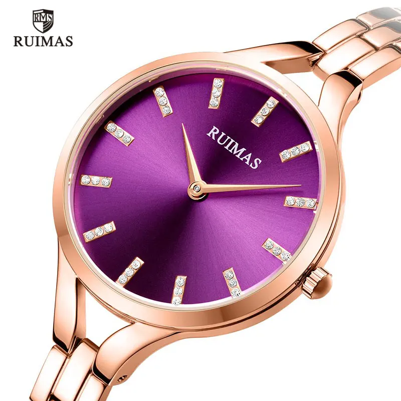 

RUIMAS Ladies Bracelet Watches Luxury Top Brand Quartz Wristwatch Ladies Female Clock Stylish Colored Dial Relogios Feminino 562