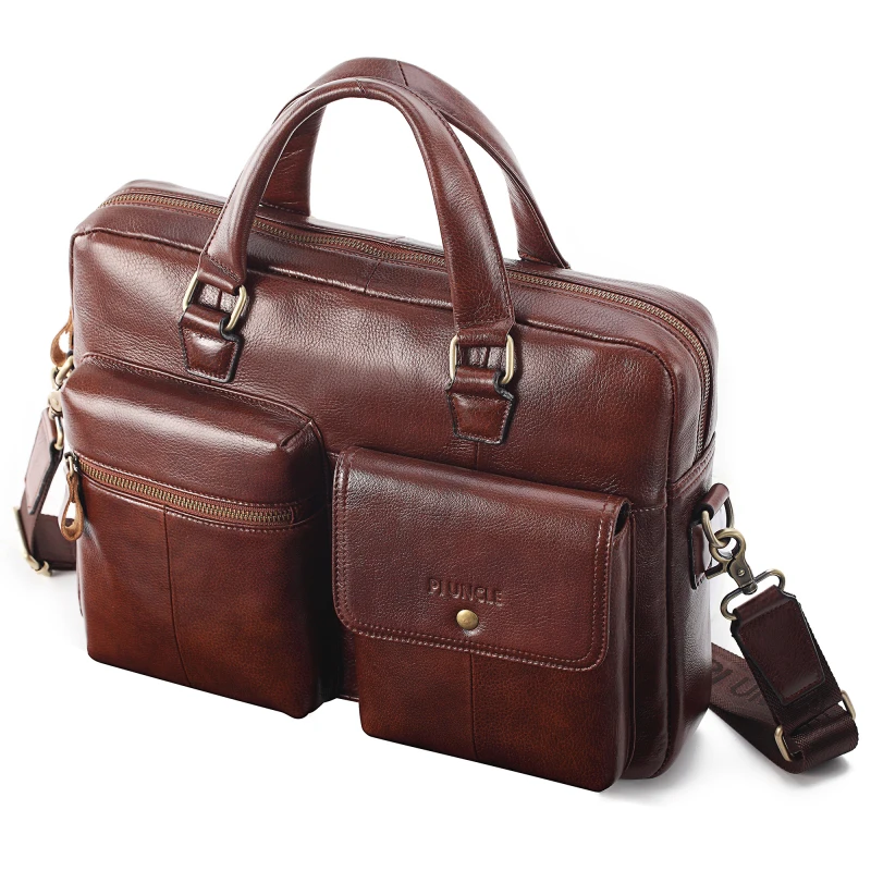 Мужской портфель из натуральной воловьей кожи, большая сумка для компьютера, сумка для работы, Офисная сумка, сумки для документов, 14 дюймов, для ноутбука, винтажная кожа
