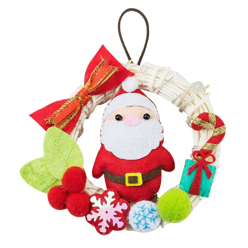 Christmas Wreath Ornaments Non-Woven Christmas DIY Material Package Handmade Christmas Decorations For Home Xmas Navidad Gift