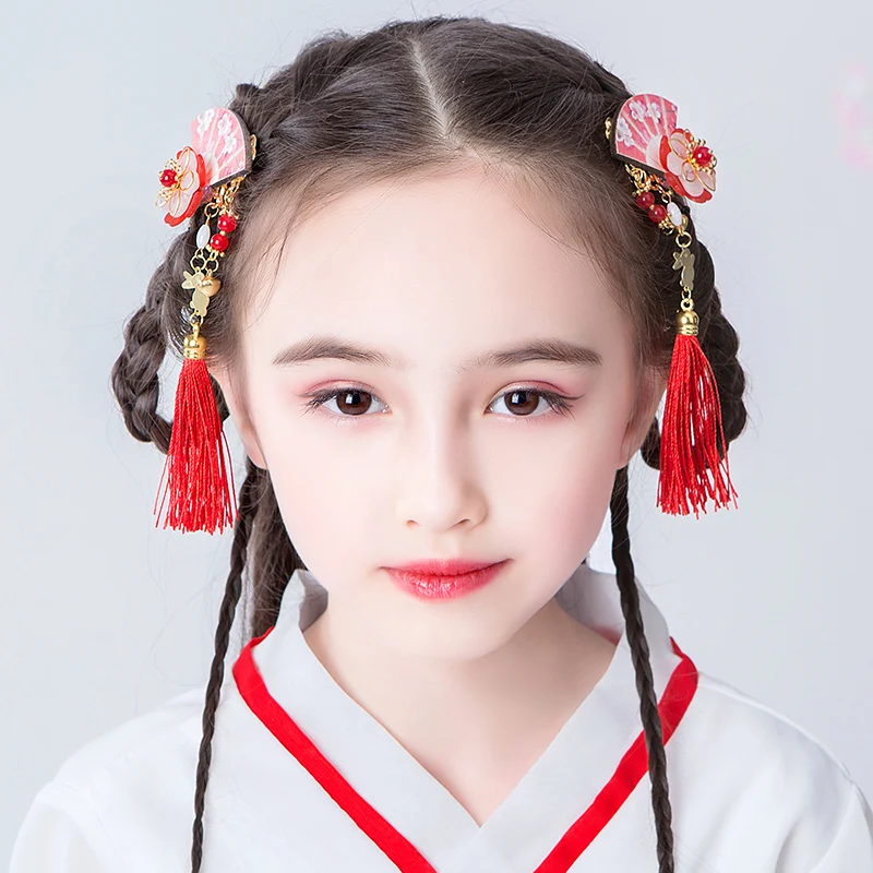 Han fu супер фея Китайский ветер древний костюм аксессуары для волос девушка Han fu головной убор Девушка кисточкой шаг встряхнуть аксессуары