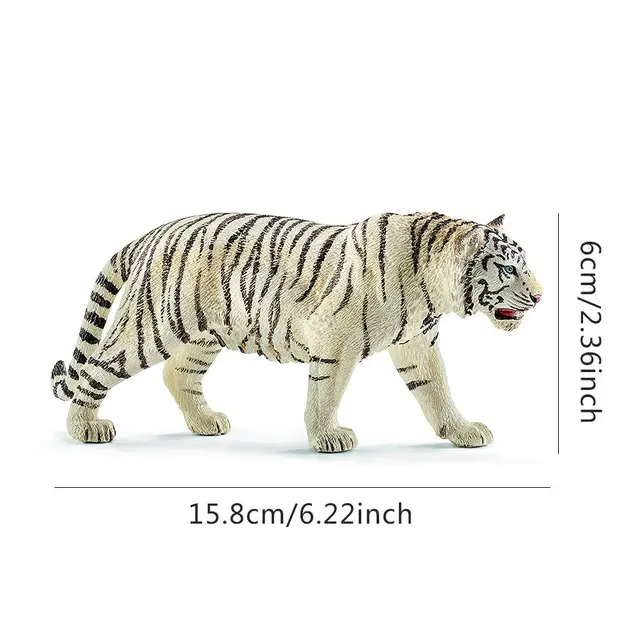 6.2inch White Tiger PVC Figures 14731 Wild Life Animal Educational Creature Toys For Children Boys And Girls 2