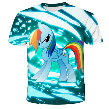 

Unisex Baby Summer T Shirt Cartoon Printed My Little Pony Tops Tees Kids Children Casual Clothing Cotton T-shirt For Girls Boys