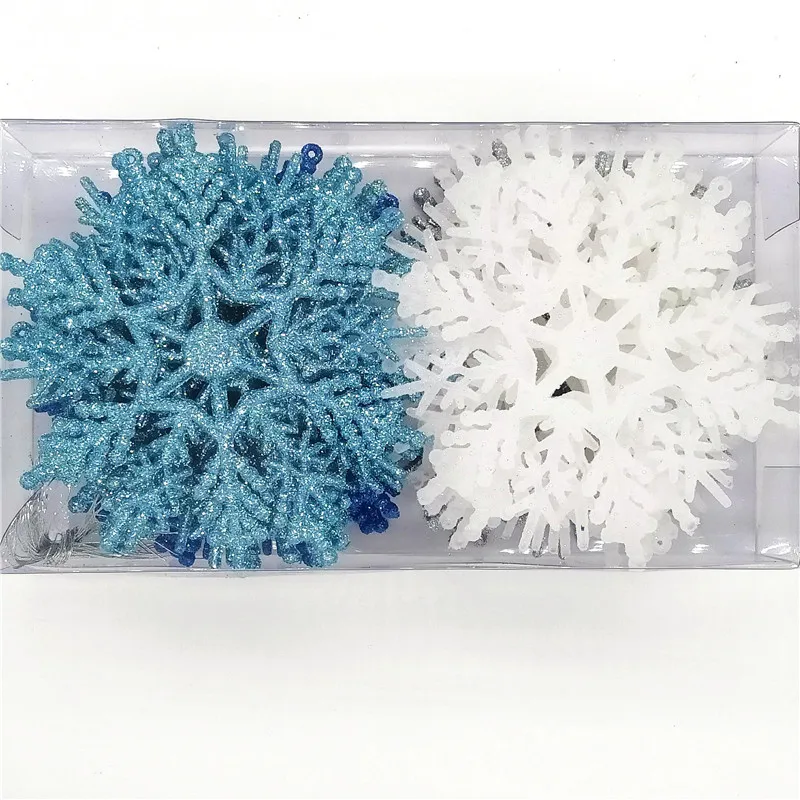 24pcs 4 Colors Set Christmas Ornament for Home Xmas Birthday Holiday Party Wedding Decoration Frozen Party Snowflake Crafts