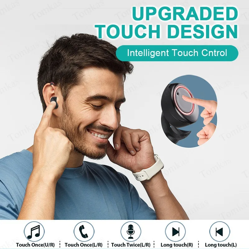 TOMKAS 4000mAh TWS Wireless Earphone Bluetooth 5.0 Earphone Power Display Touch Control Sport 9D Stereo Cordless Earbud Headset  (7)