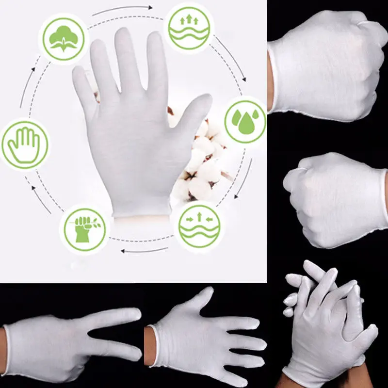 New 6 Pair White Gloves Labor Insurance Thick Work Soft Cloth Thin Medium Thick Etiquette Wenwan Quality Inspection Gloves