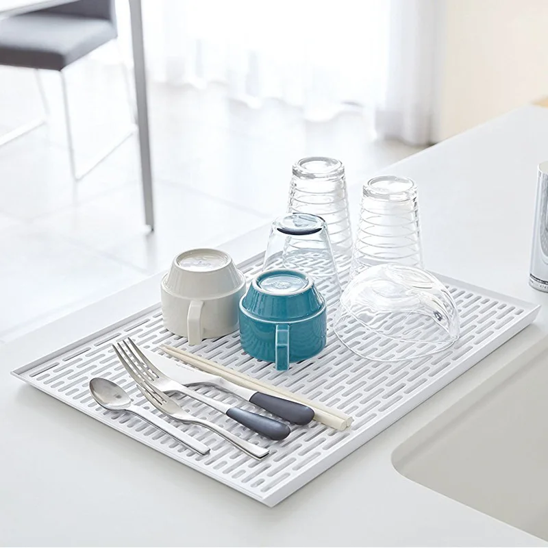 

Japanese Style Dishes Draining Shelf Rectangular Plastic Double Layer Fruit Draining Tray Tray Cup Storage Rack Storage Shelf