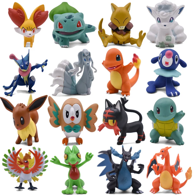 4-9CM Pokemon Charmander Mega Charizard X & Y Bulbasaur Alola Vulpix Ninetales Greninja Squirtle Abra Ho-Oh de acción Anime figuras de juguete