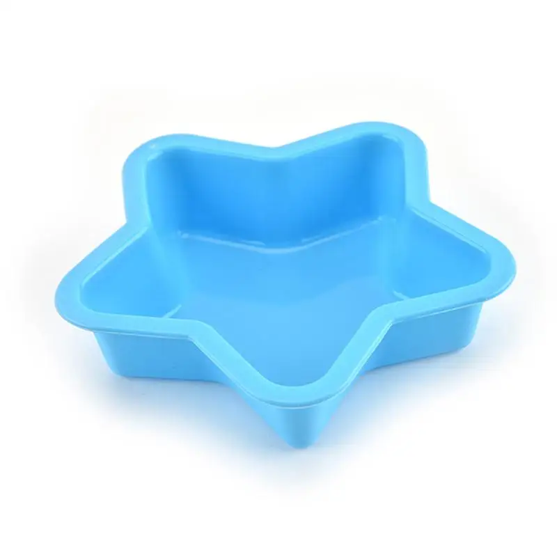 6 Pcs 13cm Pentagram Shape Cake Pan Mold Cake Liner Silicone Reusable Baking Tool Kitchen Accessory Bakery Dessert Random Color