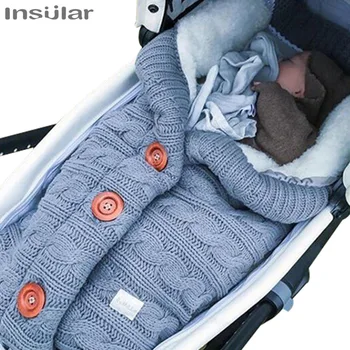 

Warm Baby Swaddle Blanket Bebe Soft Sleeping Bag Footmuff Knitting Envelope Newborn Swadding Wrap Stroller Accessories Sleepsack
