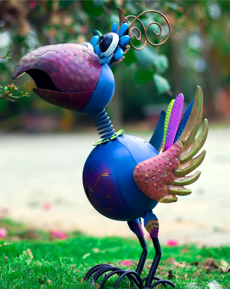 Большая синяя птица садовые статуэтки украшение сада наружное украшение сада животное сад