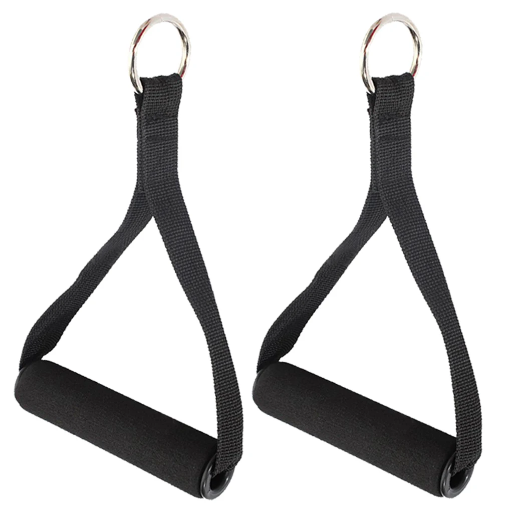 Resistance Band Handle Heavy Duty Cable Machine Attachment with ABS Core, Strong Nylon Webbing