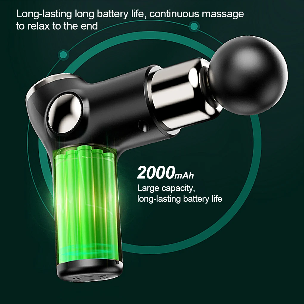 32 Speeds Mini LCD Massage Gun Deep Tissue Percussion Muscle Massage Gun for Pain Relief Back Body Relaxation Fitness Massager