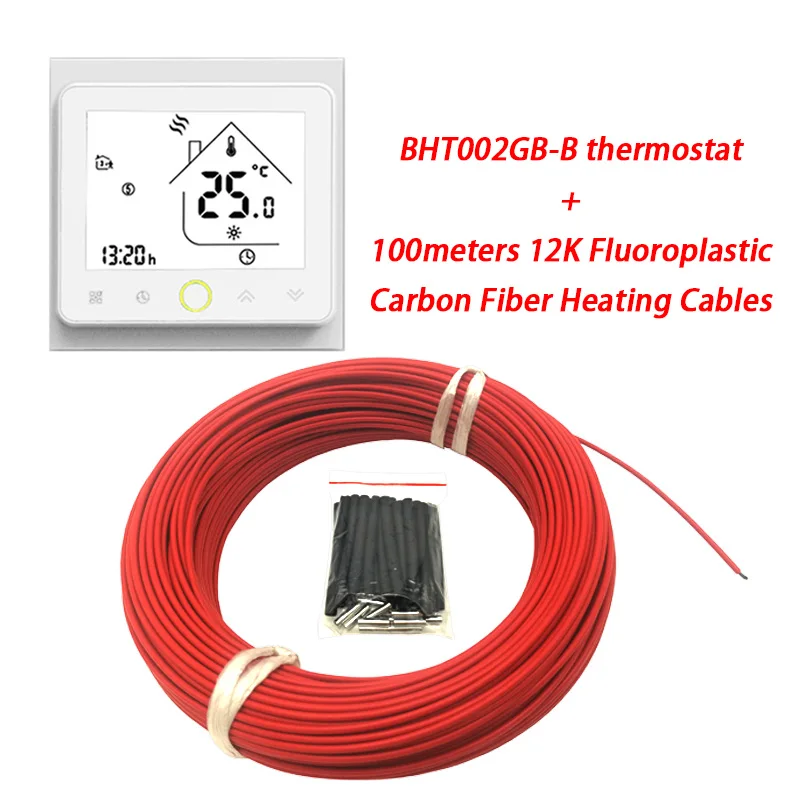 Minco 100 метров фторопласт 12k 33ohm с термостатом углеродного волокна нагревательный