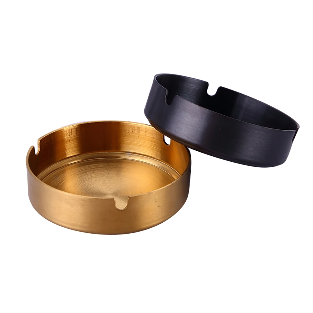 Stainless Steel Gold plated Ashtray Drop resistant for Cafe