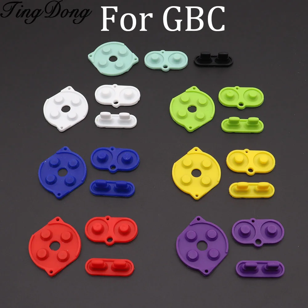 

TingDong 1set For Nintendo Game Boy Color Colour Button Silicone Rubber Pad Conductive A B Select Start Rubber Button For GBC