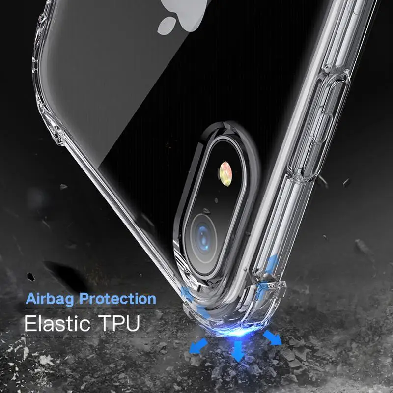 

Transparent TPU Soft Clear Case For iPhone 11 Pro Max X XS Max Shockproof Shell For iPhone XR Ultra Thin Phone Back Cover