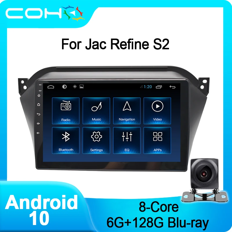 COHO For Jac Refine S2 Android 10.0 Octa Core 6+128G Gps Navigation Car Stereo Radio Audio