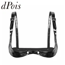 Женский сексуальный бюстгальтер с открытой чашечкой, женское белье, без косточек, регулируемые бретельки, Wetlook, искусственная кожа, открытая грудь, соски, бюстгальтер, топы