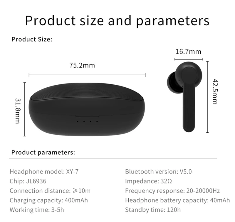 TWS с сенсорным управлением, Bluetooth, беспроводные наушники 5,0, с HD микрофоном, для игр, музыки, спорта, HIFI, стерео звук