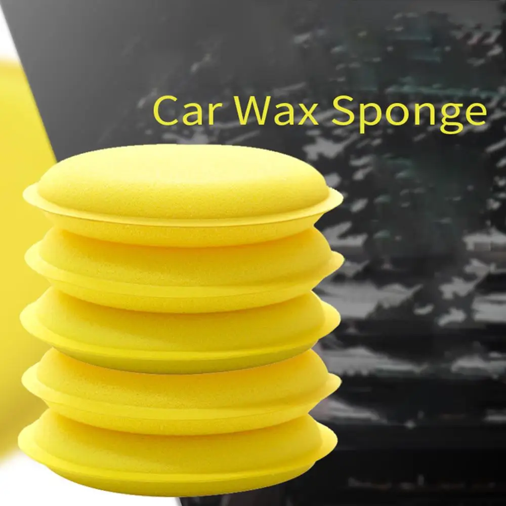 

12Pcs Car Waxing Polish Wax Foam Sponge Applicator Pads 10CM Yellow Cleaning Sponge Clean Washer Washing Tool Car Care