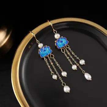 

SEVEN GIRL Natural Freshwater Pearl Earrings for Women Tassel Dangle Earrings Trendy Jewelry New