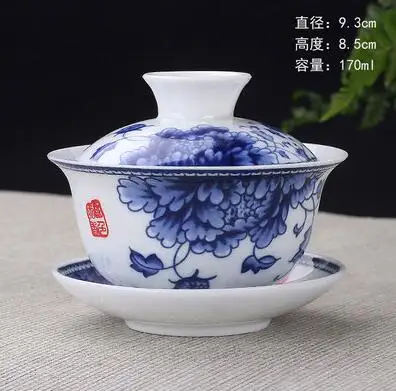 Ручная роспись богатая рыба керамический фарфор гайвань китайский чайный набор кунг-фу ручной работы чайная посуда Tureen Sancai чайная чашка пуэр чайник - Цвет: 170ml