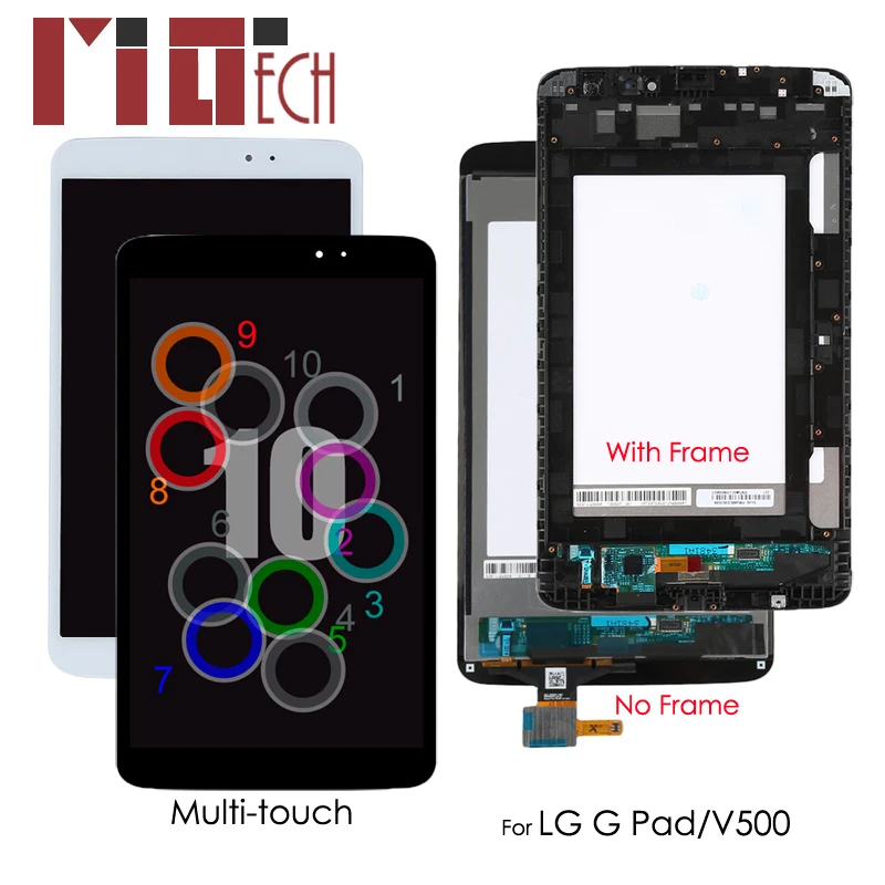 

8.3'' LCD For LG G Pad V500 Wifi / 3G Version Multi-touch LCD Display Touch Screen Digitizer Glass Assembly with /No Frame
