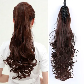 

AIYEE 22 inch 17 Cruly Straight Synthetic Clip in Drawstring Ponytail Hairpieces for Women Hair Extension High Temperature Fiber