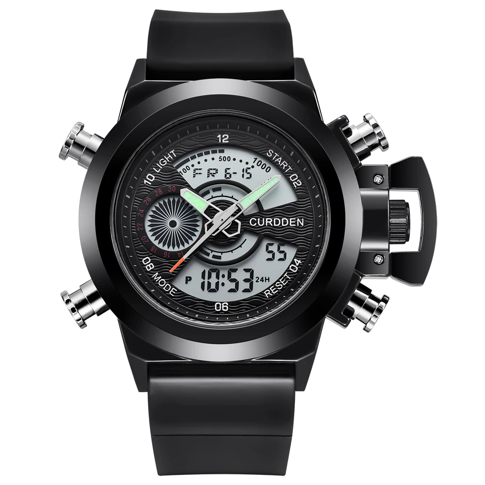 

Chronograph Brand Watches Mens Fashion Leather Band Luxury Watch Male Unique Designer Dual Time Watches Relojes Lujo Marcas Men