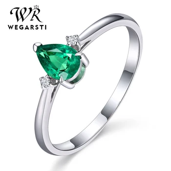 

Luxury 925 Silver Ring With Green Oval Emerald Gemstone Silver Woman Open Adjust Size 6-10 Classicparty Gift Wholesale