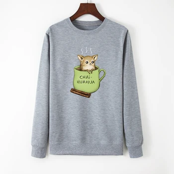

Women Hoodies Sweatshirts Tops Female Casual Pullovers Funny Chihuahua Print Sweatshirt Spring Autumn Hoodie Pullover Streetwear