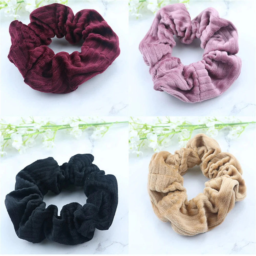 

Vintage Scrunchie Stretch Headband Dot Plaid Scrunchies Women Elastic Hair Bands Girls Hair Ties Striped Hair Accessories