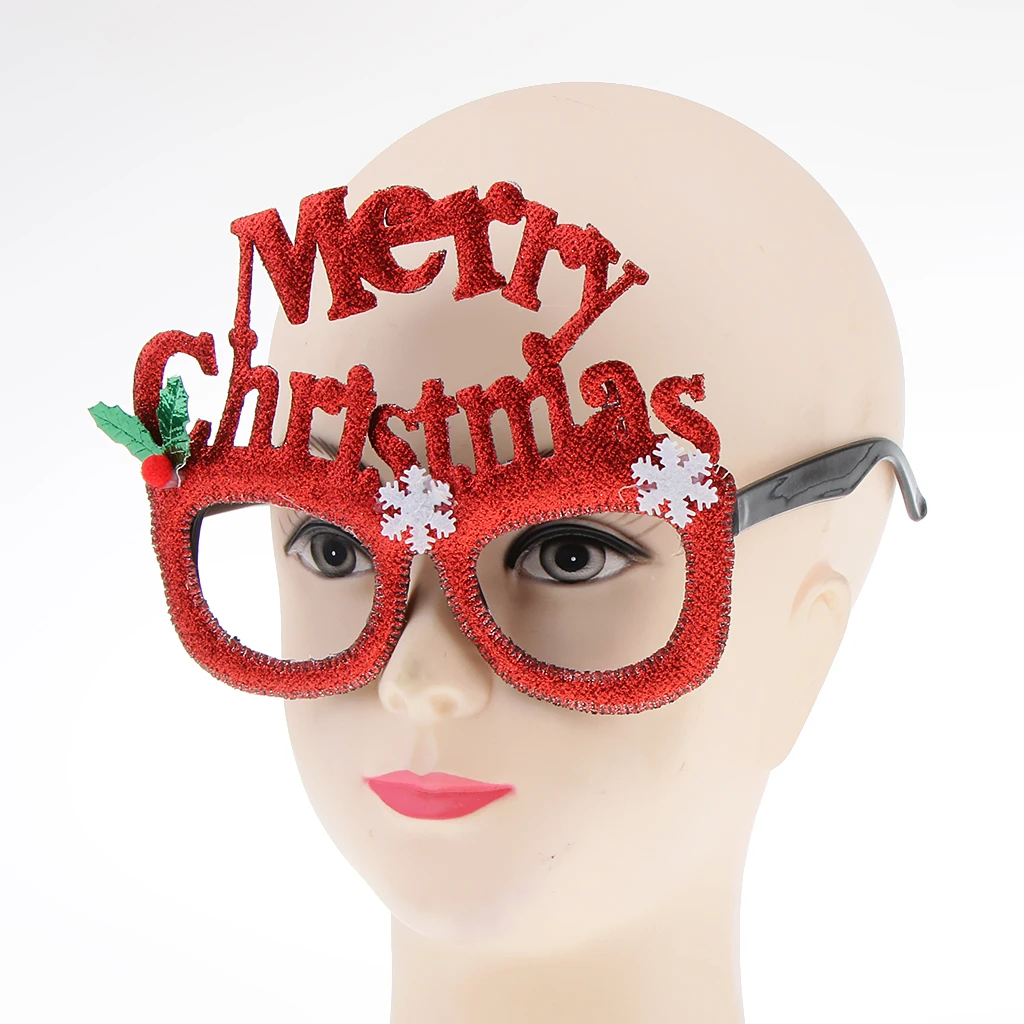 Glitter Merry Christmas Snowflake Sunglasses Novelty Glasses Xmas Party Favors for Parties and Christmas Kids and Adults