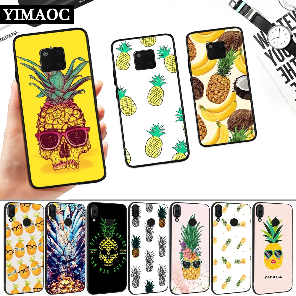 Cartoon Pineapple Silicone Soft Case for Huawei Mate 10 20 30 Lite Pro 2 2i 3 3i 4 5i Y5 Y6 Y7 Y9 |