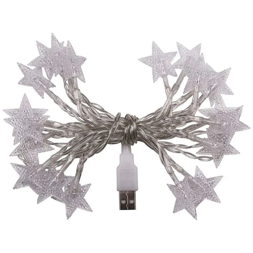 

2m/3m/5m/10m LED Star Light String Twinkle Garlands USB 5V Powered Christmas Lamp Holiday Party Wedding Decorative Fairy Lights