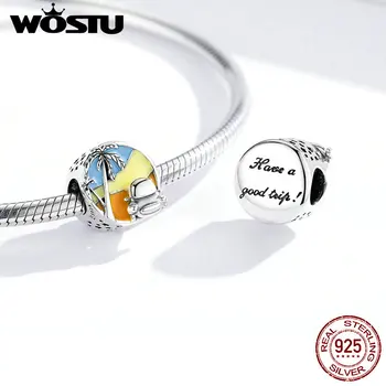 

2020 Summer Holiday Series WOSTU 925 Sterling Silver Charm&Bead Journey Charms Color Enamel fit Bracelet DIY Jewelry FIC1530