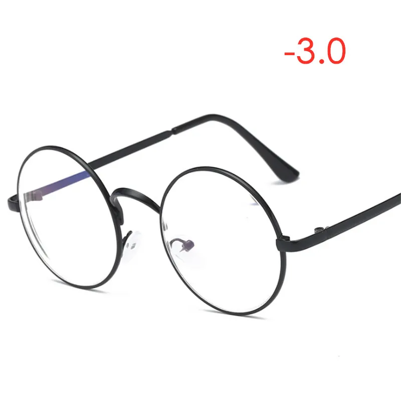 GN5 black frame GLTREE готовое изделие круглые очки для близорукости Ретро тренд полностью металлические очки Сверхлегкая рама унисекс очки для близорукости-1,0-4,0 GN5 - Цвет оправы: GN5 black frame