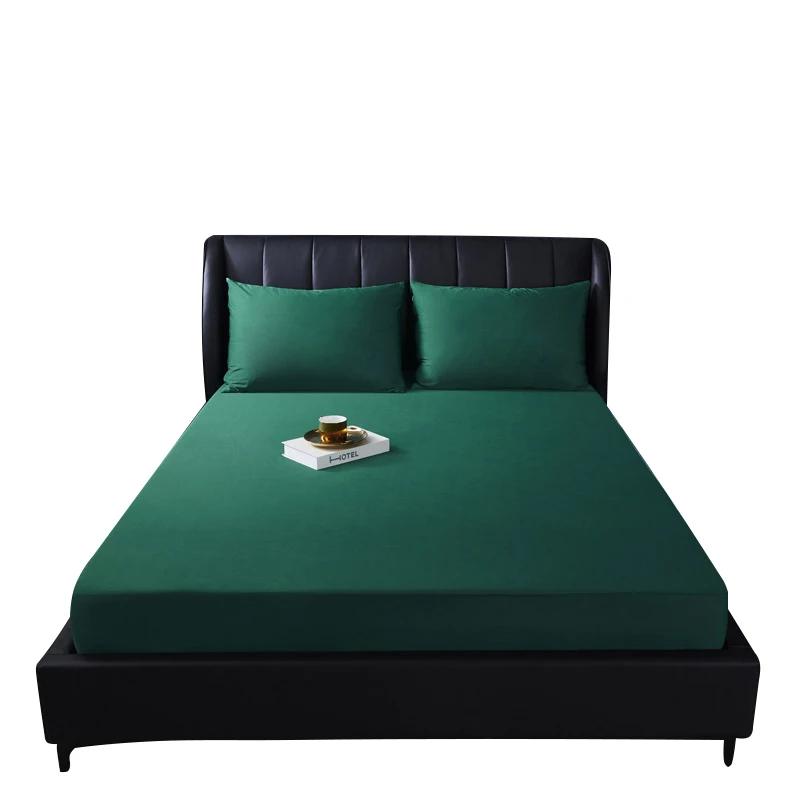 

1pc Solid Color Summer Ice Silk Bed Cover Waterproof Mattress Cover Four Corners Bed Sheet With Elastic Band Mattress Protector
