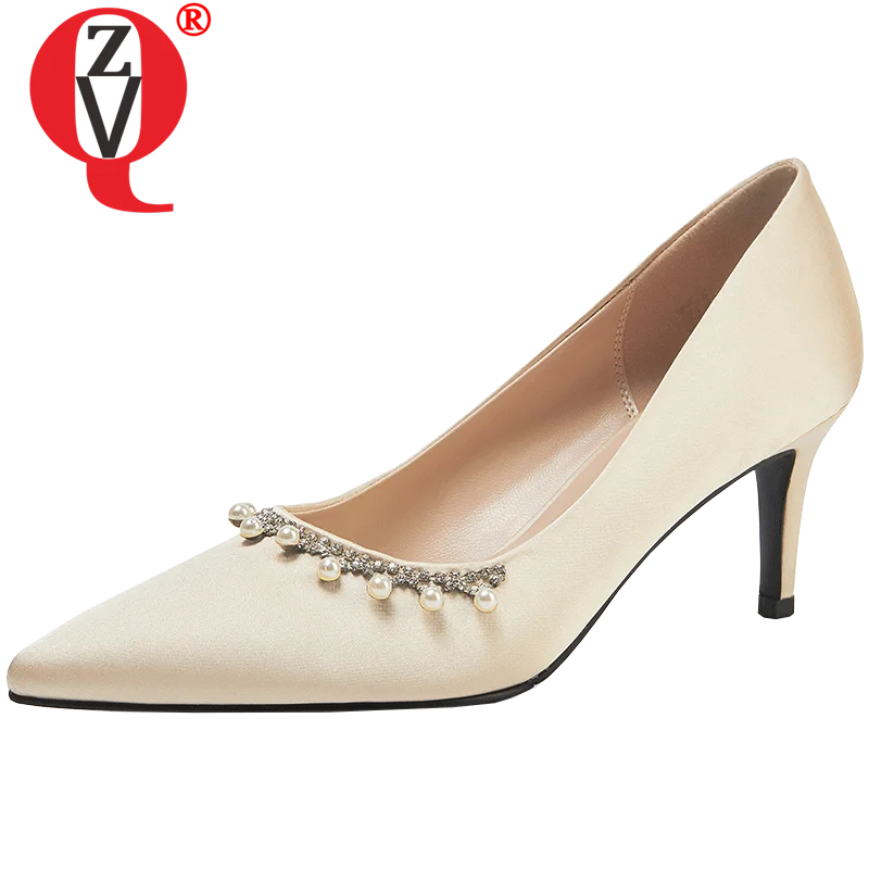 

ZVQ spring autumn new fashion women pumps outside high heels silk pointed toe sexy elegant wedding women shoes drop shipping