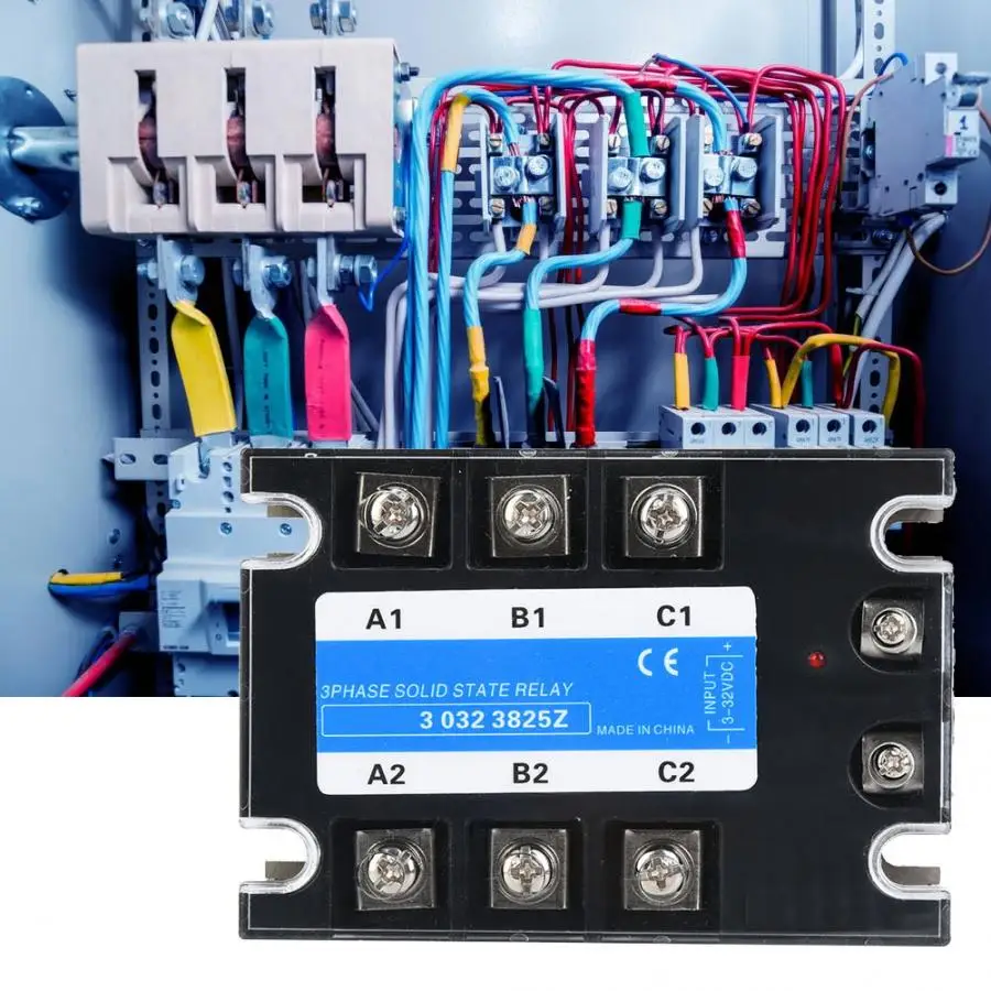 Трехфазное твердотельное реле SSR 3 32VDC вход 24 480VAC нагрузка 25A/40A/60A/80A электрическое