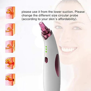 

USB Blackhead Removal Acne Facial Vacuum Cleaner Rechargeable Portable Electric Acne Extractor for Neutral Nose Acne Whiteheads