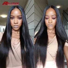 Прямой Синтетические волосы на кружеве парик человеческих волос Синтетические волосы на кружеве al парик 13X4 Малайзии 150% Плотность Прямо Синтетические волосы на кружеве парики из натуральных волос