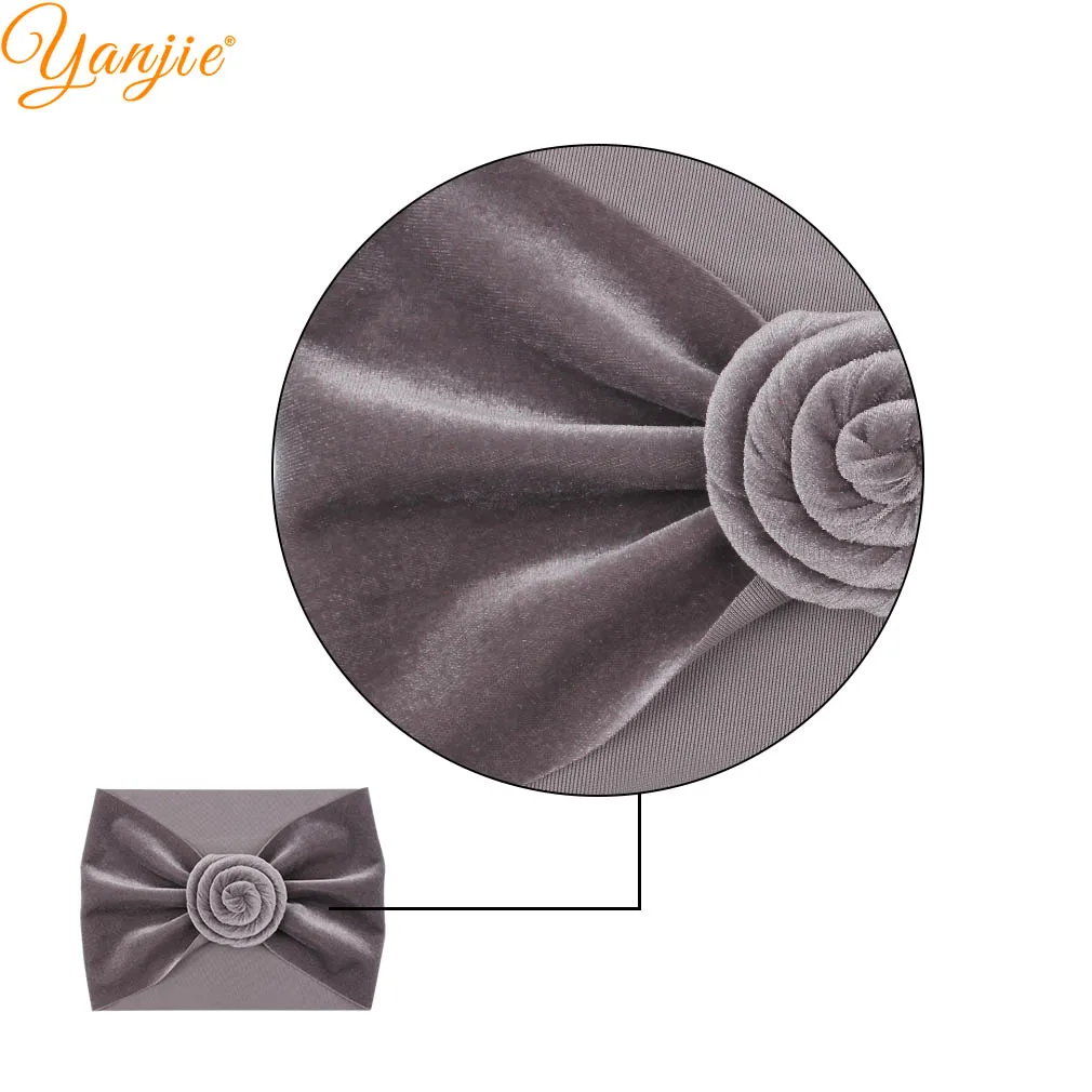 Solid Soft Velvet Turban For Girls Headband Winter Velvet Ball Head Wrap Kids Hair Bands Hair Accessories