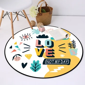 

Living Room Colorful Animal Cartoon Floor Mat Sea Printed Round Carpet Children Bedroom Play Tent Area Rug
